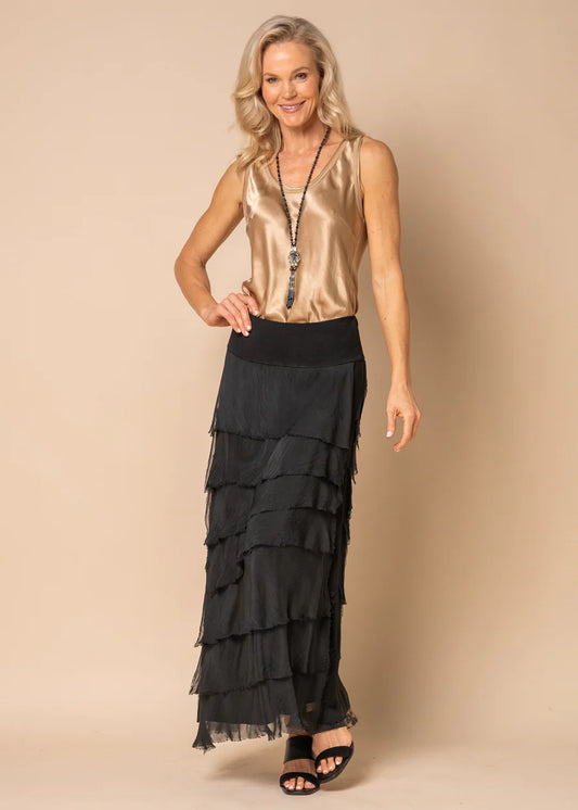 Imagine Fashion | Fifi Silk Skirt - Onyx