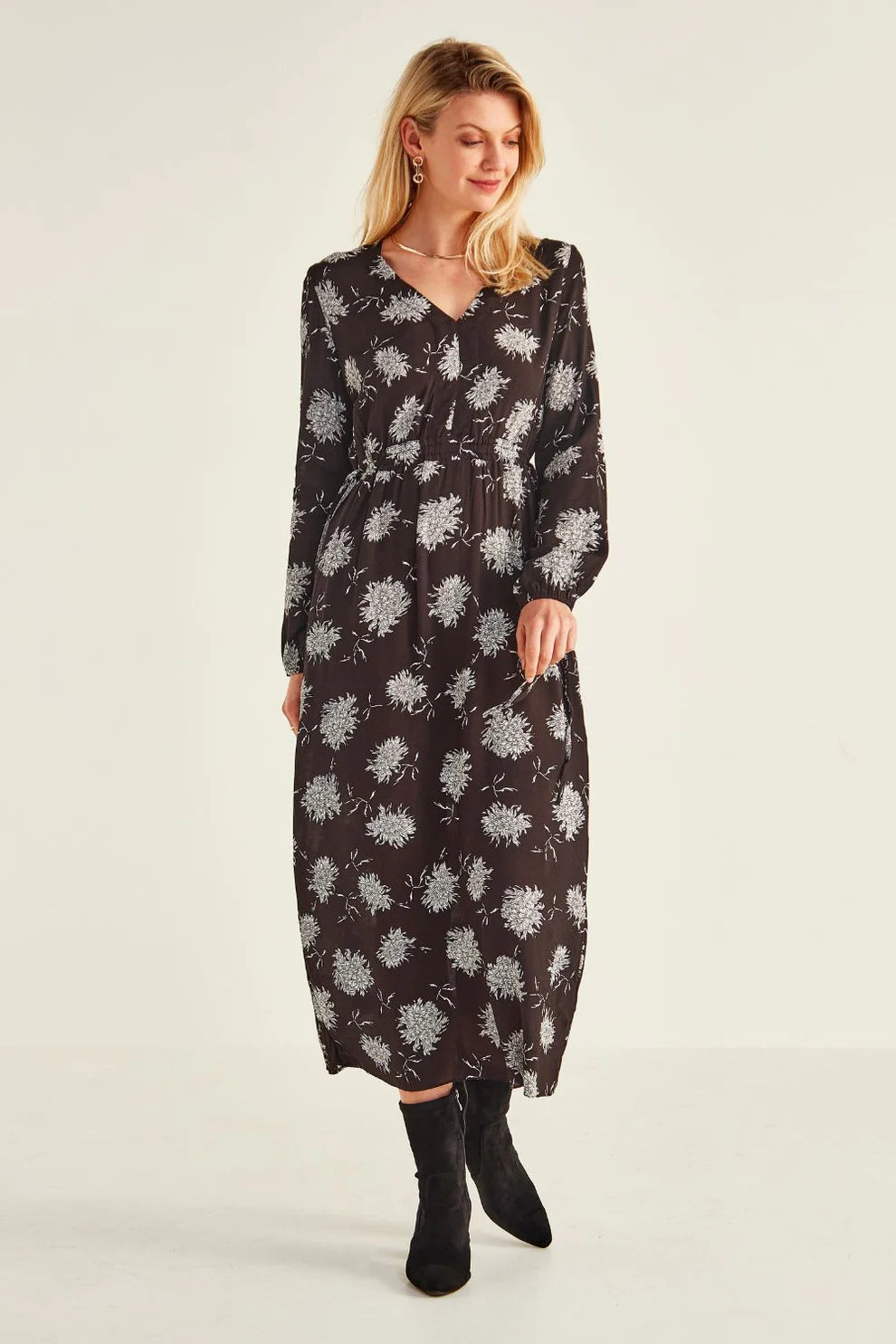 Lemon Tree | Sandra Dress Black Print