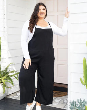 FREEZ - Rayon Overalls | Black