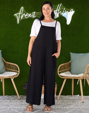 FREEZ - Rayon Overalls | Black