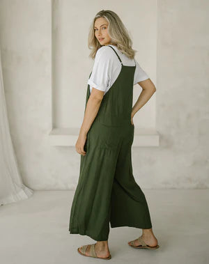 FREEZ - Rayon Overalls | Olive