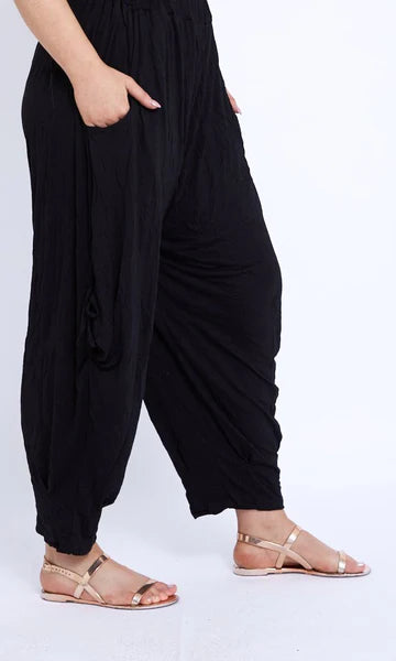 Cotton Village | Black Side Tie Pant