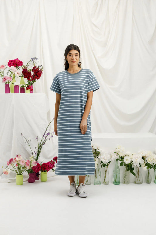 Homelee | Posy Dress - Stormy Stripe