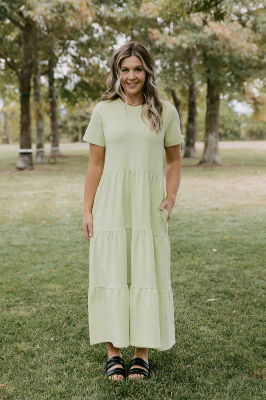 Homelee | Kendall Dress - Lime with Mini X