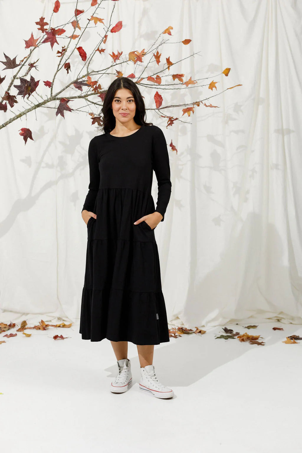 Homelee | Long Sleeve Kendall Dress - Black