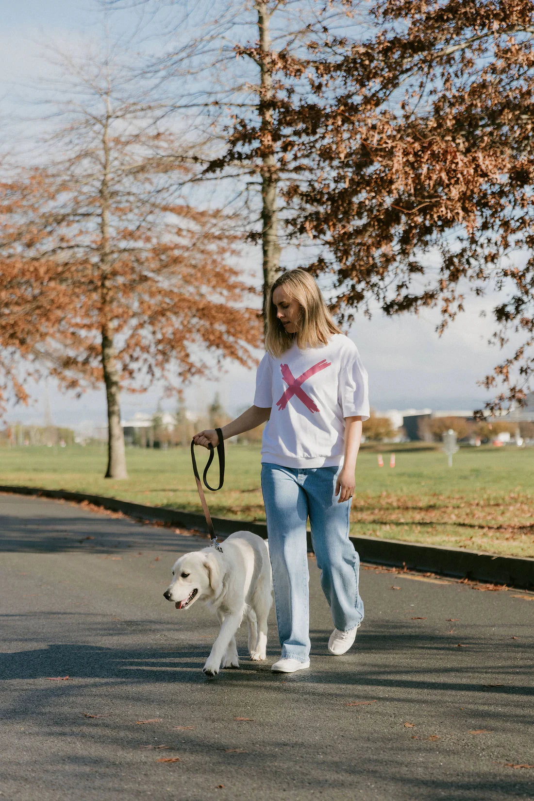 Homelee | Wylder Tee - White with a Candy Pink X