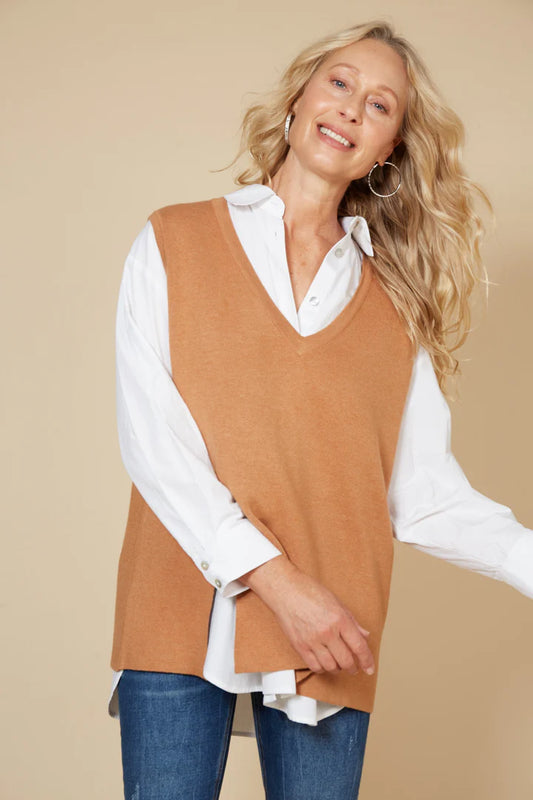 Eb & Ive Cleo Vest - Caramel