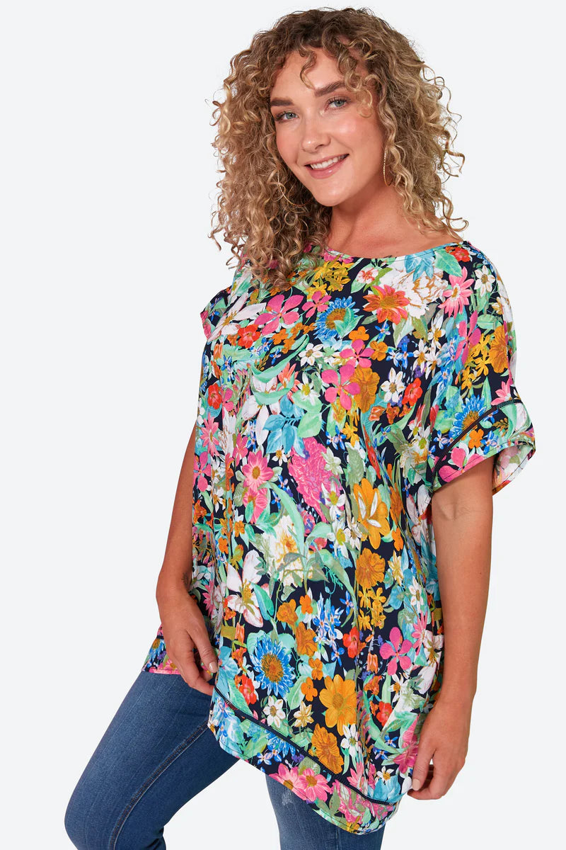 Eb & Ive - Esprit Relax Top | Navy Flourish – Style358