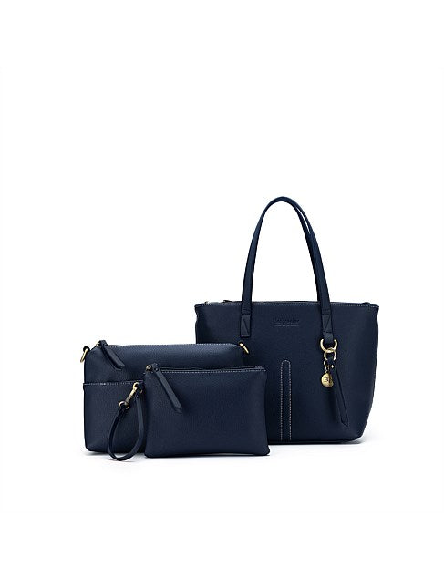 Black Caviar - Tara 3 Piece Handbag | Navy