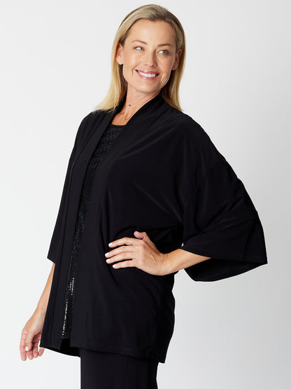 Cordelia St | Kimono Jersey Jacket - Black