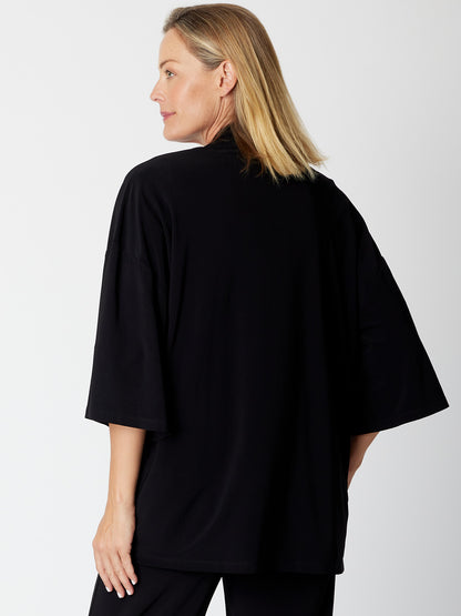 Cordelia St | Kimono Jersey Jacket - Black