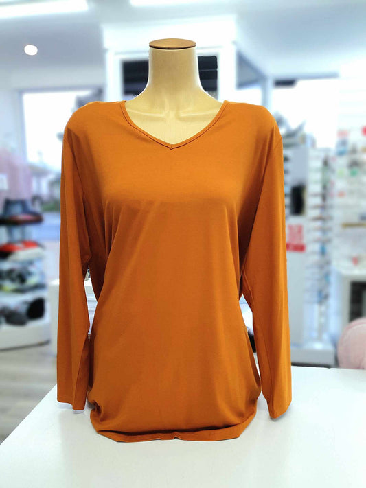 Cordelia Street Bamboo Core Top - Pumpkin