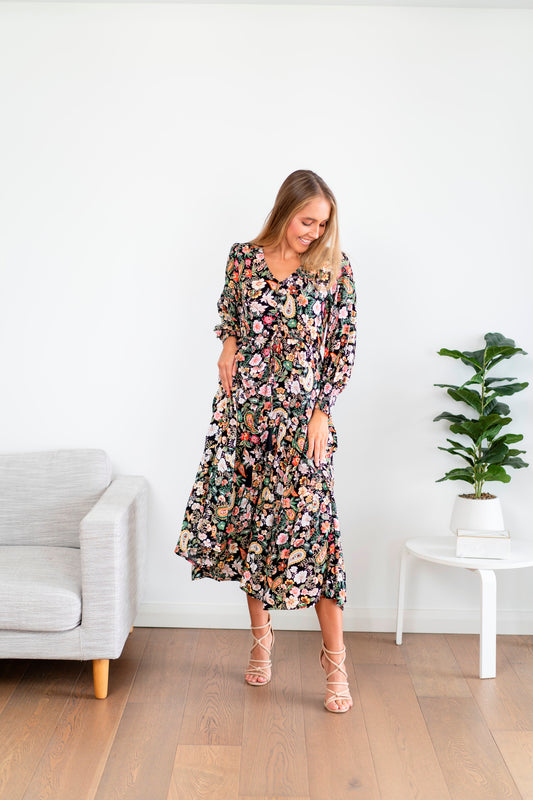 Multi Print Floral Maxi Dress