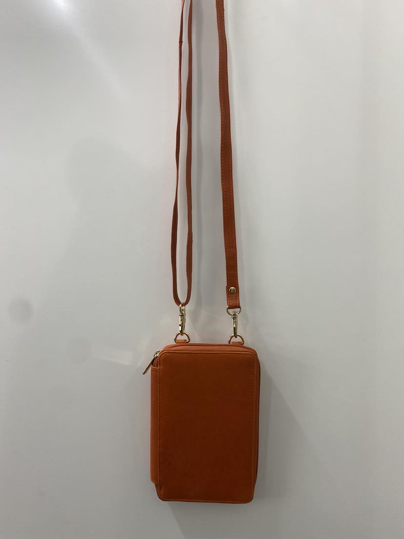 Baron Leather - Cellphone Cross Body Bag | Orange