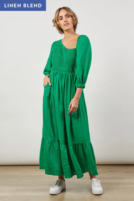 Isle Of Mine - Panorama Shirred Maxi | Meadow