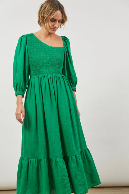 Isle Of Mine - Panorama Shirred Maxi | Meadow