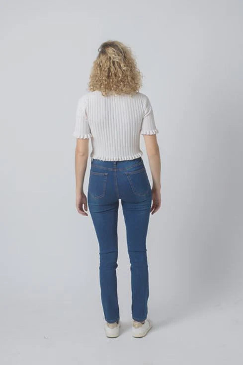 Wakee | High Rise Skinny Leg Jean - Deep Blue