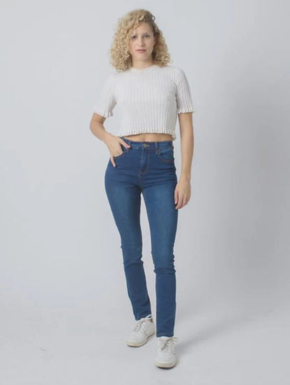 Wakee | High Rise Skinny Leg Jean - Deep Blue