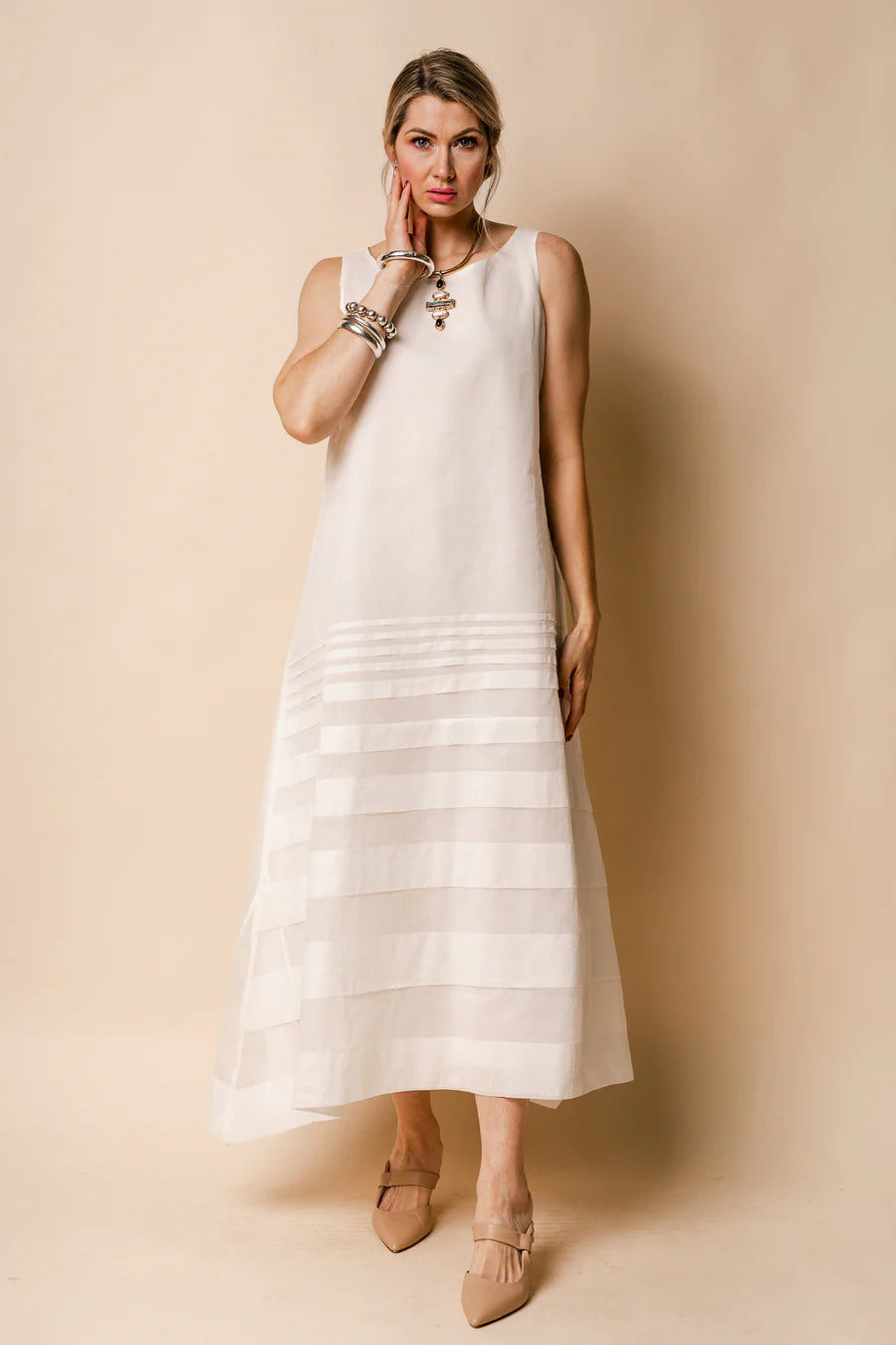 Imagine Fashion | Molly Organza Dress - Cream