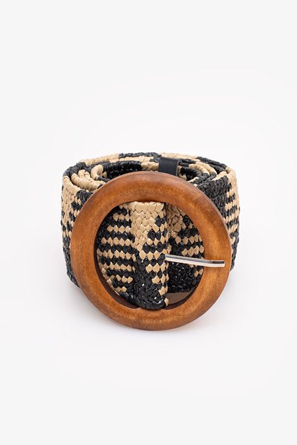 Antler - Rattan Stretch Belt | Black & Natural