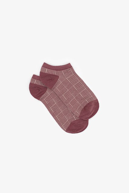 Antler | Check Ankle Sock - Rose