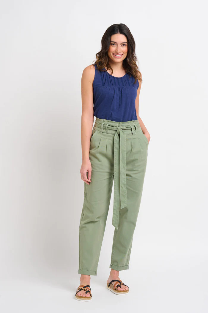 Brakeburn Belted Front Trouser | Green – Style358