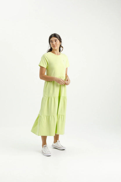 Homelee | Kendall Dress - Lime with Mini X