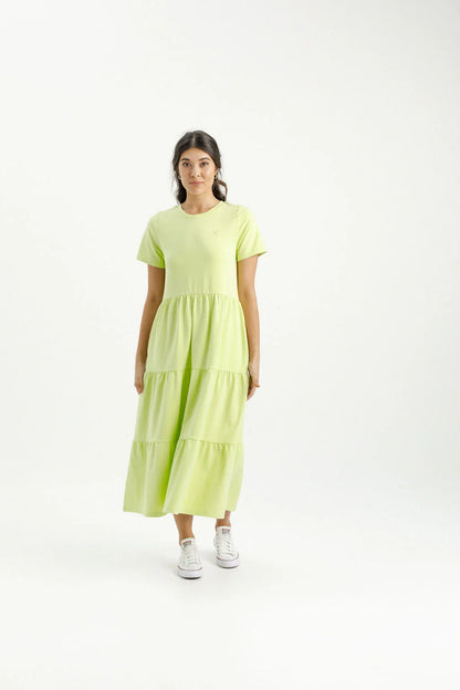 Homelee | Kendall Dress - Lime with Mini X