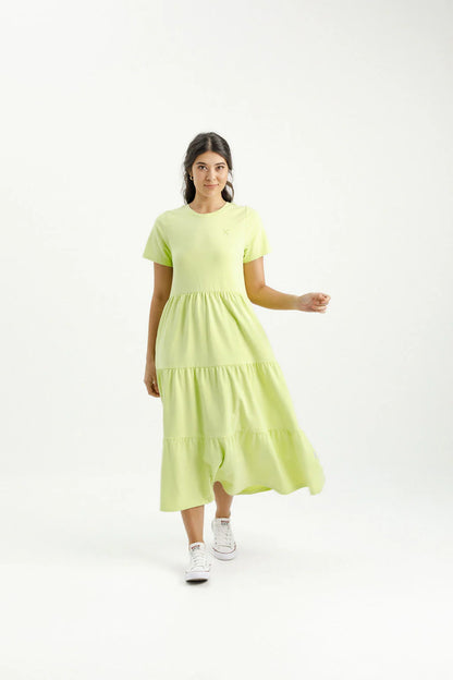 Homelee | Kendall Dress - Lime with Mini X