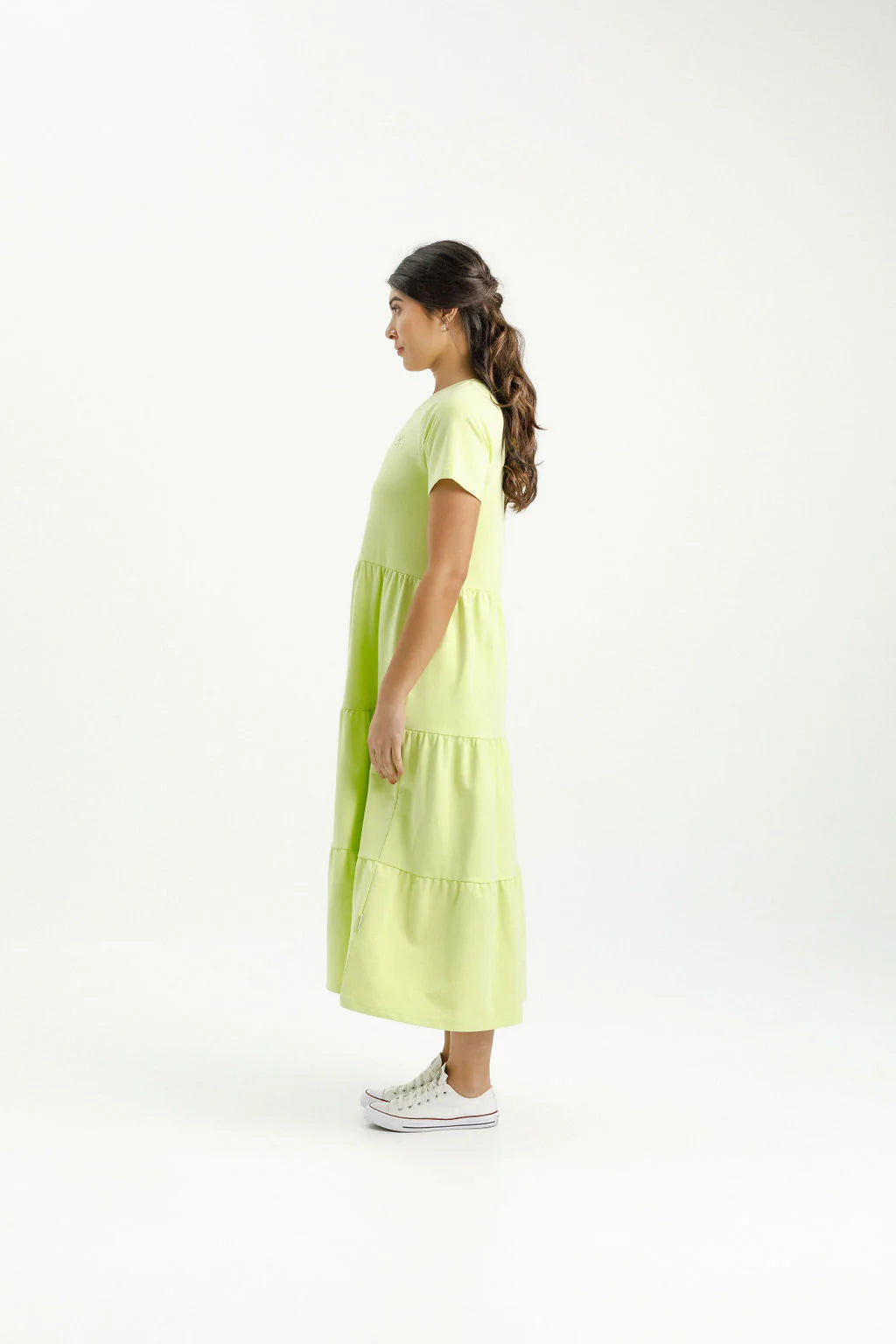 Homelee | Kendall Dress - Lime with Mini X