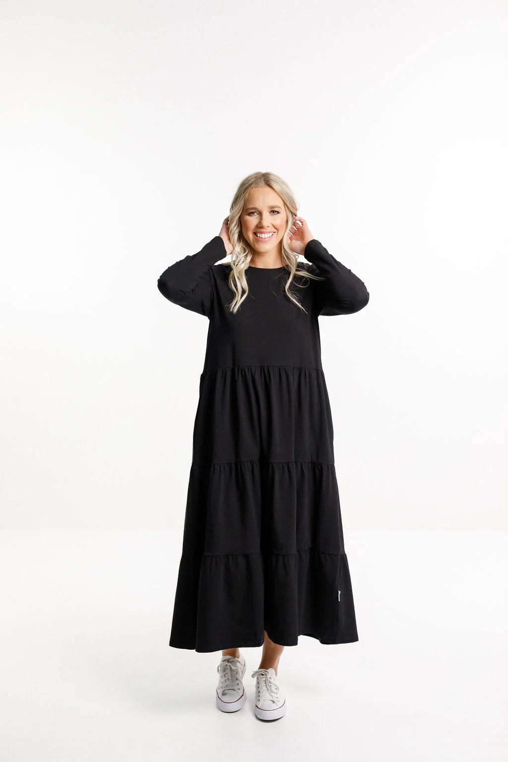 Homelee | Long Sleeve Kendall Dress - Black