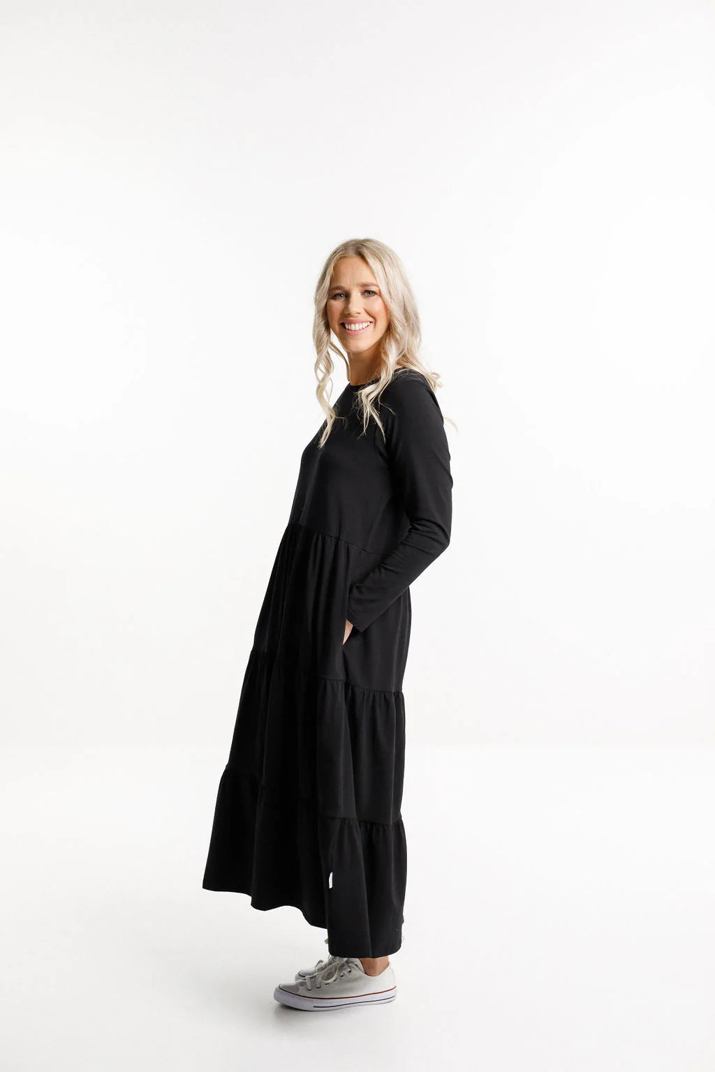 Homelee | Long Sleeve Kendall Dress - Black