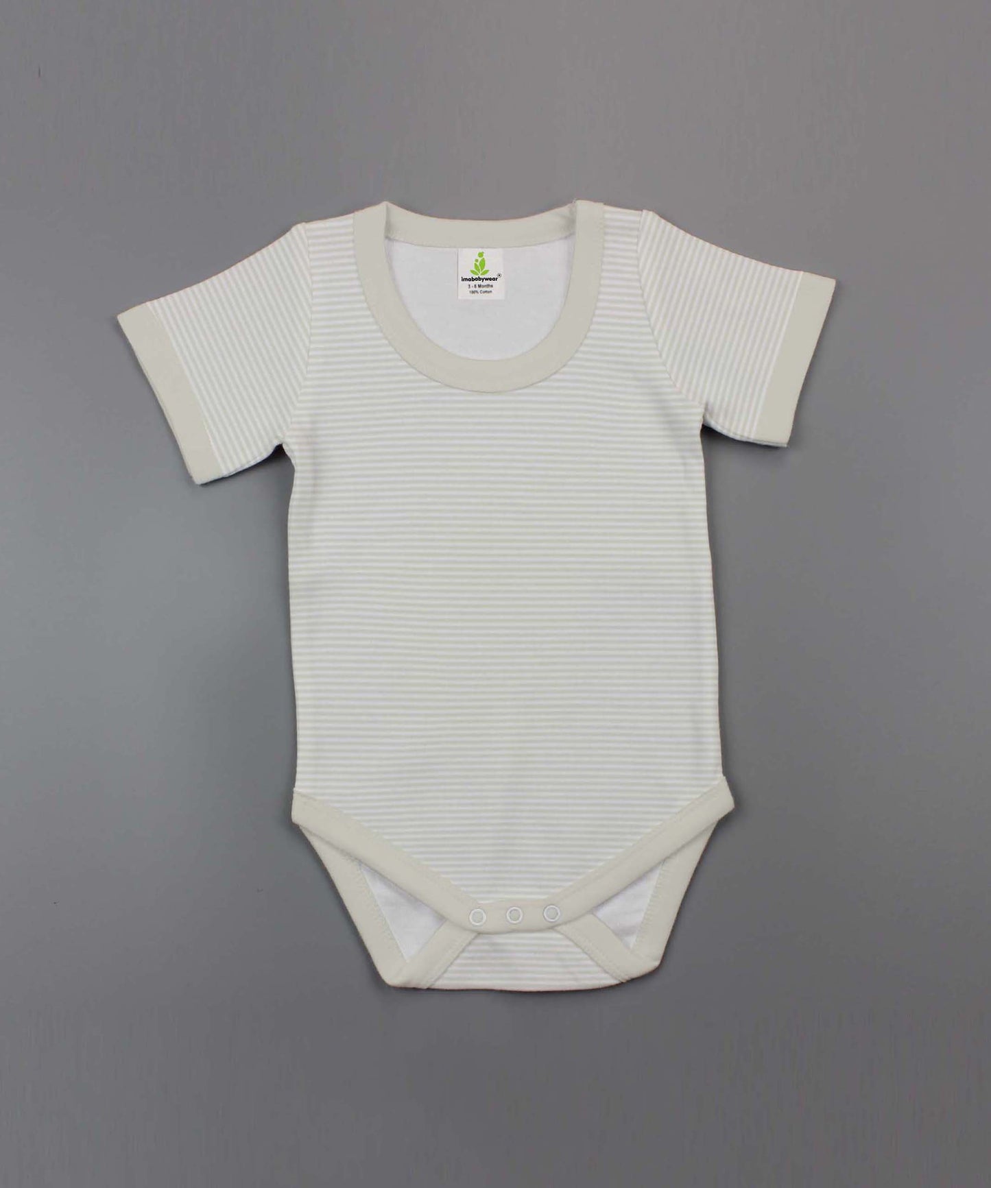 imababywear - Short Sleeve Bodysuit | Granite Stripe