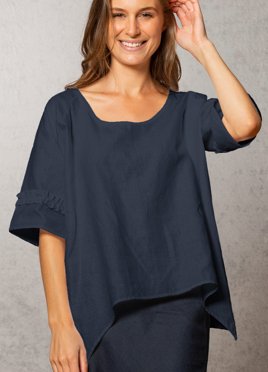 Noble Wild Womens Drop Side Crew - Navy