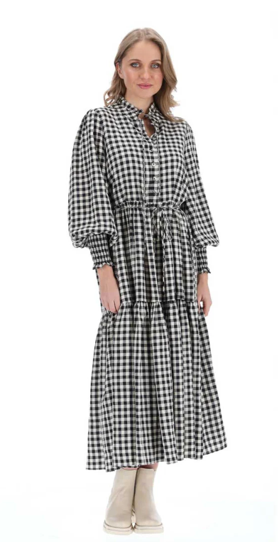 Augustine - Amaya | Annaleise Dress Black Check