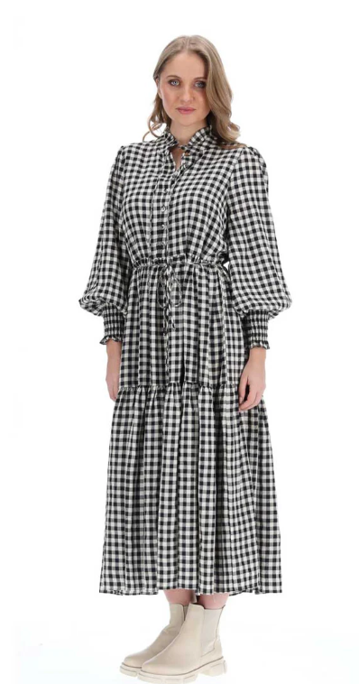 Augustine - Amaya | Annaleise Dress Black Check