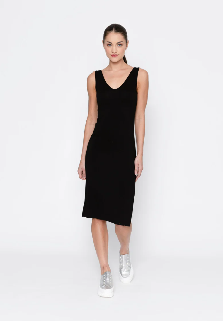 Two by Two | Essentials  Reversable Rayon Slip Full Length - Black