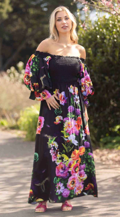 Augustine | Rosa Maxi Dress Black Floral