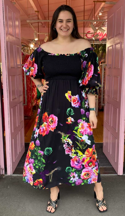 Augustine | Rosa Maxi Dress Black Floral