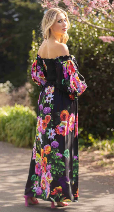 Augustine | Rosa Maxi Dress Black Floral