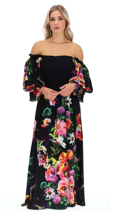 Augustine | Rosa Maxi Dress Black Floral