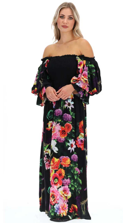 Augustine | Rosa Maxi Dress Black Floral