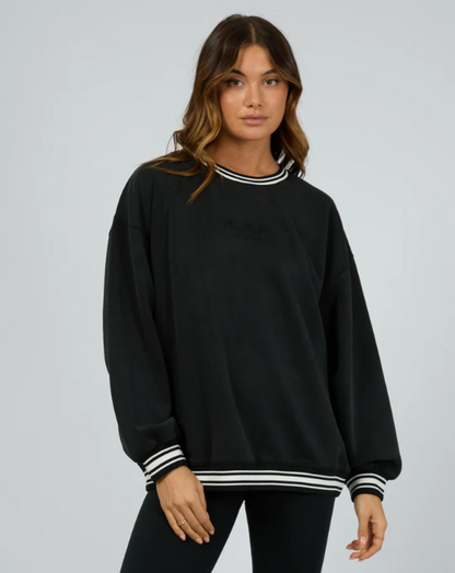 allabouteve | Luxe Active College Crew Sweater Black