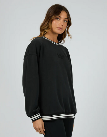 allabouteve | Luxe Active College Crew Sweater Black