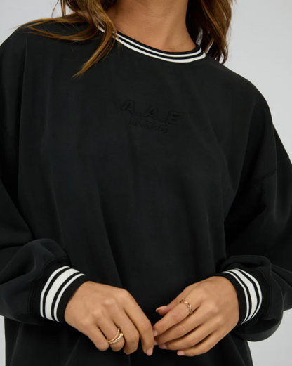 allabouteve | Luxe Active College Crew Sweater Black