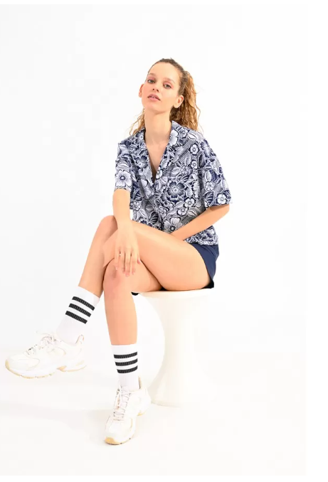 LILI SIDONIO | Floral printed shirt - Navy Florida