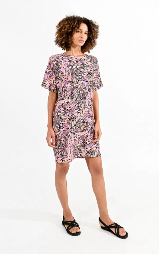 Molly Bracken | Printed Straight Dress - Pink Jeanne