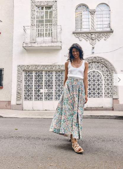 Isle of Mine | Remi Maxi Skirt - Lotus Fleuron