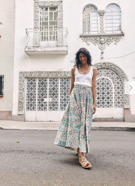 Isle of Mine | Remi Maxi Skirt - Lotus Fleuron