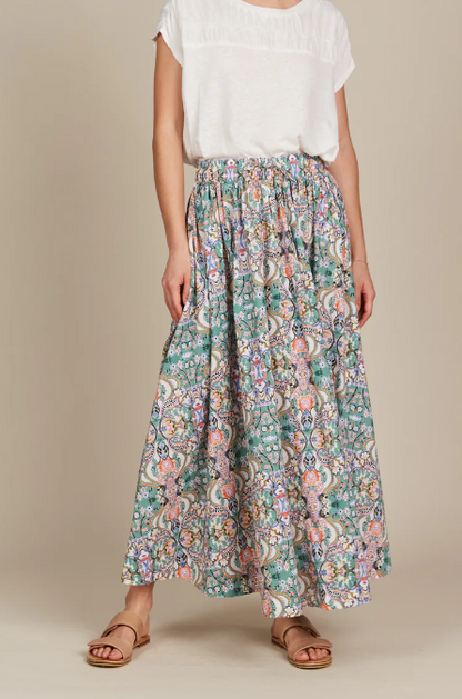 Isle of Mine | Remi Maxi Skirt - Lotus Fleuron